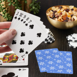 Schneeflockenmuster, weiße Schneeflocken, Schnee,  Spielkarten