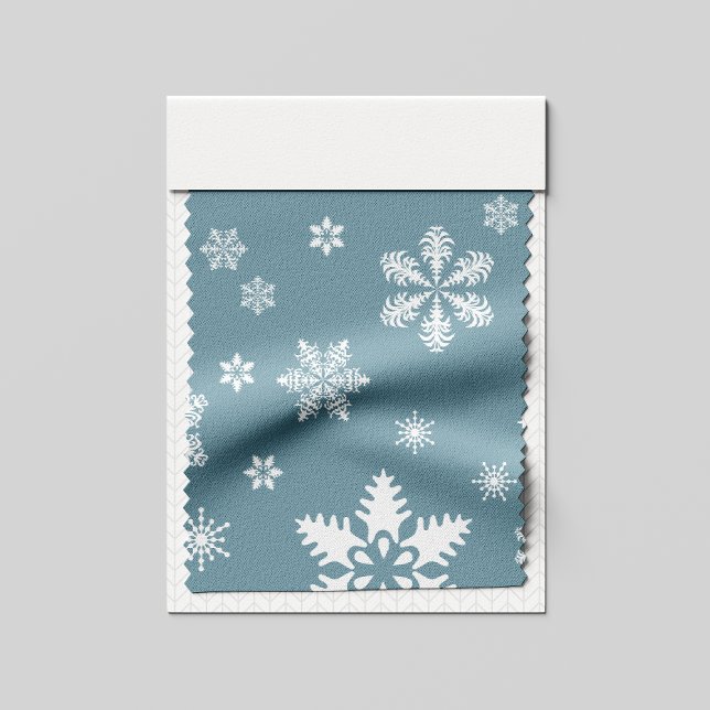 Schneeflockenmuster, weiße Schneeflocken, Schnee,  Stoff (Von Creator hochgeladen)