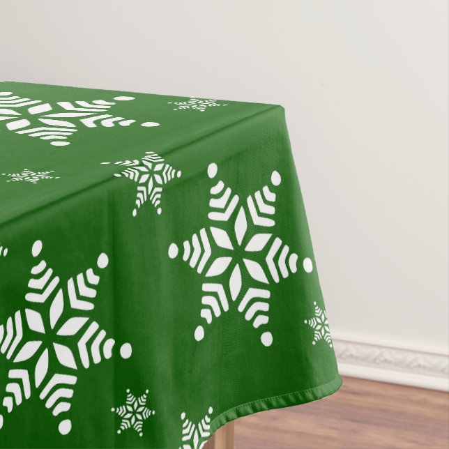 Schneeflockenmuster, weiße Schneeflocken, Schnee,  Tischdecke (Beispiel)