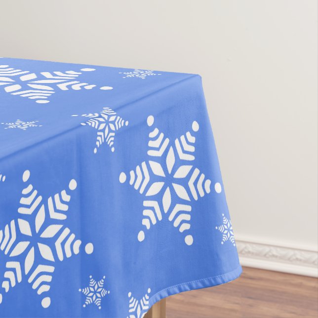 Schneeflockenmuster, weiße Schneeflocken, Schnee,  Tischdecke (Beispiel)