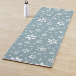 Schneeflockenmuster, weiße Schneeflocken, Schnee,  Yogamatte