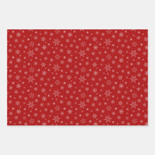 Schneeflockenpapier Geschenkpapier Set (Vorderseite)