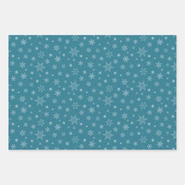 Schneeflockenpapier Geschenkpapier Set (Vorderseite)
