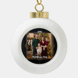 Schneeflockenrahmen Familienfoto Weihnachten Keramik Kugel-Ornament