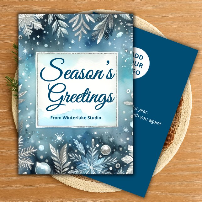 Schneeflottkarte | Hochladen von Firmenlogos Feiertagskarte (Von Creator hochgeladen)