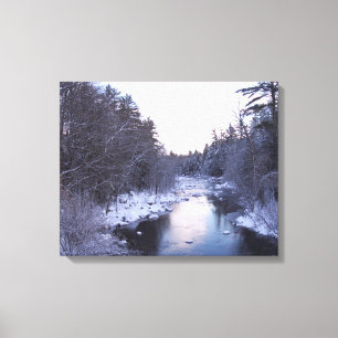Schneefluss gefroren leinwanddruck
