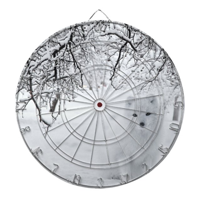 Schneefräse im Winterwald Dartscheibe (vorne)