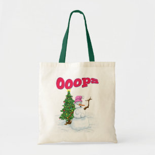 Schneefrau mit Weihnachtsbaum Ops Tragetasche