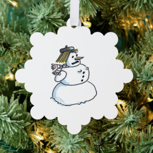 Schneefrau Schneekristall Papierdekoration Ornament Karte