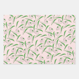 Schneefräulenmuster Geschenkpapier Set