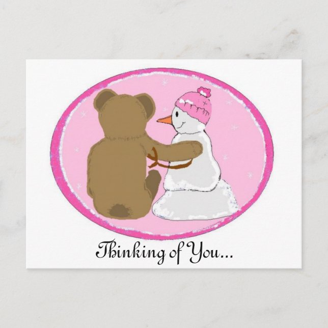 Schneefreunde denken an dich postkarte (Vorderseite)