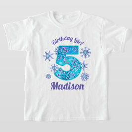 Schneefünfter Geburtstag gefrorenes Shirt