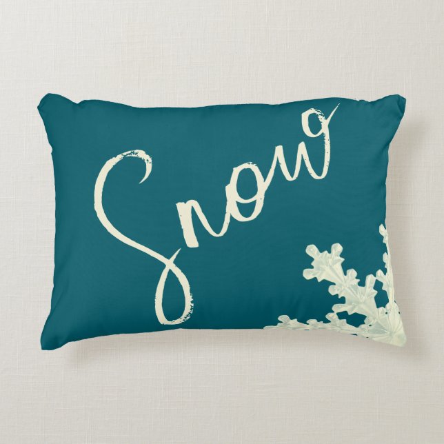 Schneegarantie blaue Tonschiefer und Butter elegan Dekokissen (Vorderseite)