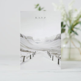 Schneegebiet Hochzeitsmahlzeiten UAWG RSVP Karte