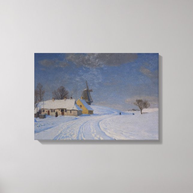 Schneegebiet im Winter (nach H.A. Brendekilde) Leinwanddruck (Vorderseite)