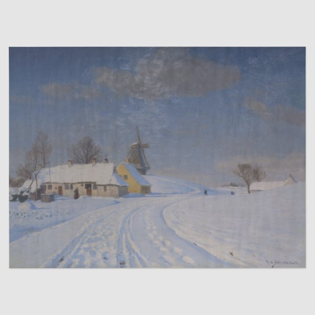 Schneegebiet im Winter (nach H.A. Brendekilde) Seidenpapier (Vorderseite)