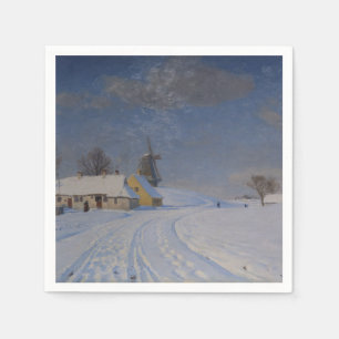 Schneegebiet im Winter (nach H.A. Brendekilde) Serviette