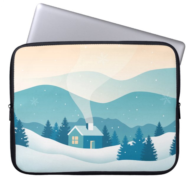 Schneegebiet Laptopschutzhülle (Vorderseite)