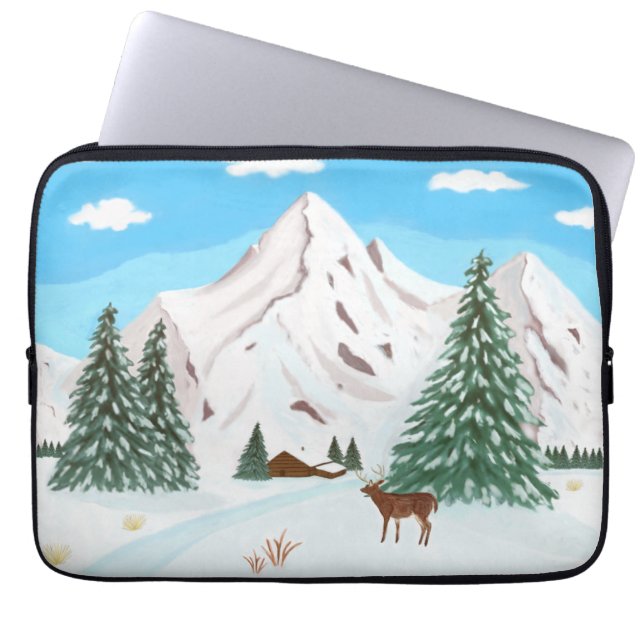Schneegebirge Laptopschutzhülle (Vorderseite)