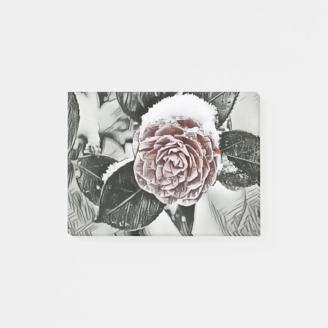Schneegefrorene Rose Zeichne Notizen (Vorderseite)