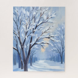 Schneegeküsster Wald | Winter-Wasserfarbenmalerei