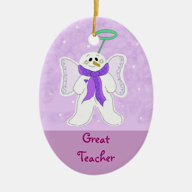 Schneegel für einen großen Lehrer Keramik Ornament (Vorne)