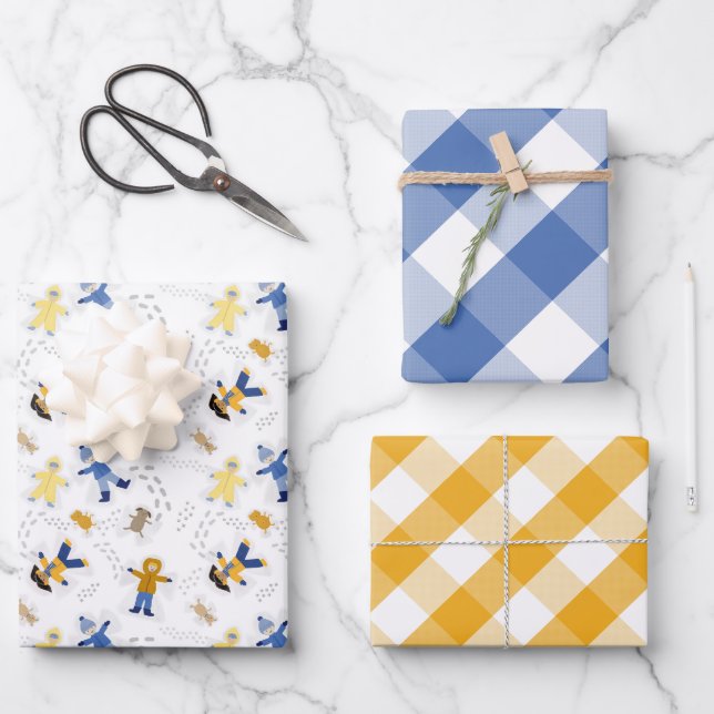 Schneegel Kids Wrapping Paper Sheets Geschenkpapier Set (Vorderseite)