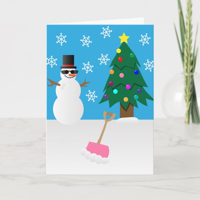 Schneegestöber! Sei glücklich! Karte (Vorderseite)