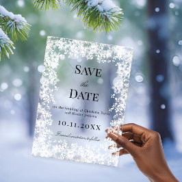 Schneeglitter Winter Klar Hochzeit Save-the-Date-K Acryleinladungen