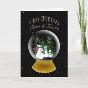 SCHNEEGLOBE - CHRISTMAS - SCHWESTER UND FAMILIE FEIERTAGSKARTE