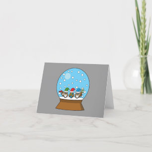 Schneeglobe mit drei Gnome-Würfeln Dankeskarte