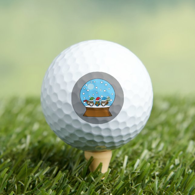 Schneeglobe mit drei Gnome-Würfeln Golfball (Insitu T-Shirt)