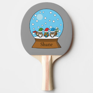 Schneeglobe mit drei Gnome-Würfeln   Personalisier Tischtennis Schläger