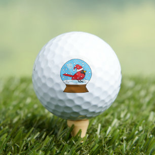 Schneeglobe mit Niedlichem rotem Kardinal Golfball