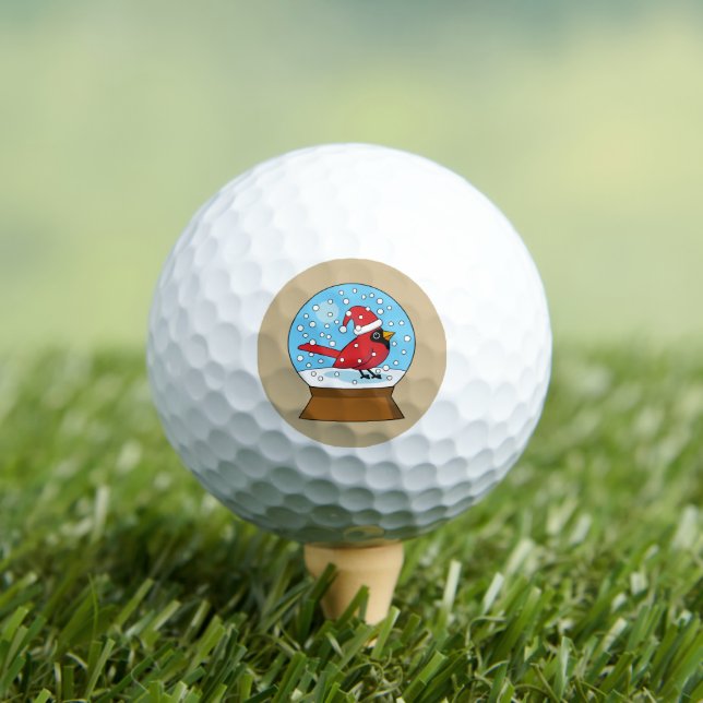 Schneeglobe mit Niedlichem rotem Kardinal Golfball (Insitu T-Shirt)