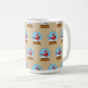 Schneeglobe mit Niedlichem rotem Kardinal Kaffeetasse