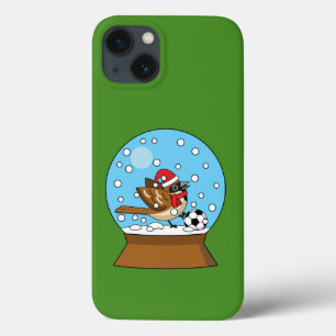 Schneeglobe mit Niedlichem Sparrow-Spielfußball Case-Mate iPhone Hülle