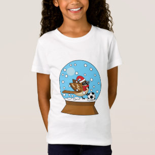 Schneeglobe mit Niedlichem Sparrow-Spielfußball T-Shirt