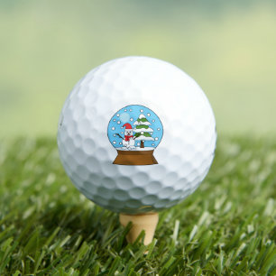 Schneeglobe mit Schneemann und Pine Tree Golfball