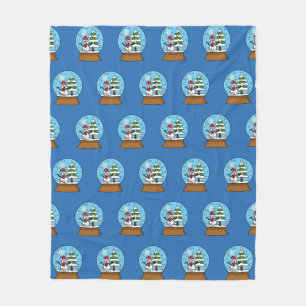 Schneeglobe mit Schneemann und Pine Tree Muster Fleecedecke