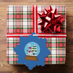 Schneeglobe mit Schneemann und Pine Tree Ornament Karte