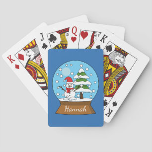 Schneeglobe mit Schneemann und Pine Tree   Persona Spielkarten