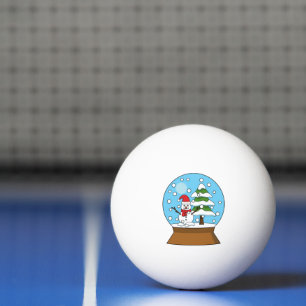 Schneeglobe mit Schneemann und Pine Tree Tischtennisball