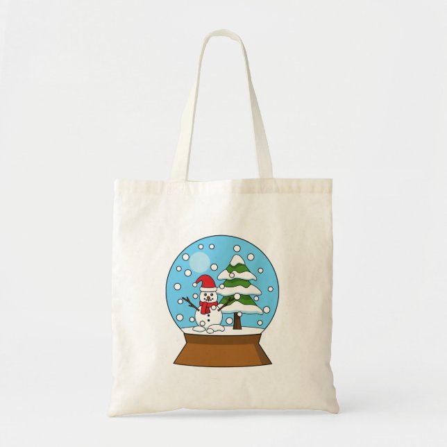 Schneeglobe mit Schneemann und Pine Tree Tragetasche (Vorne)