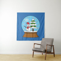 Schneeglobe mit Schneemann und Pine Tree