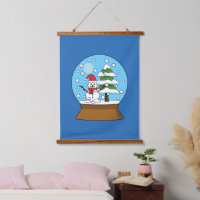 Schneeglobe mit Schneemann und Pine Tree