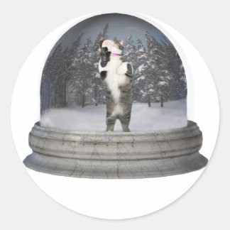 Schneeglobe Runder Aufkleber