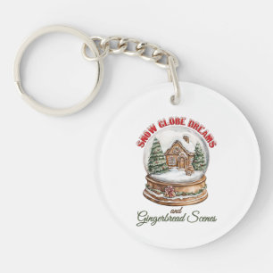 Schneeglobe und Lebkuchen Weihnachtsfeiertag im Ha Schlüsselanhänger