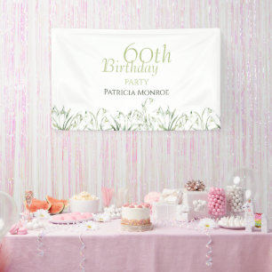 Schneeglöckchen 60. Geburtstag Wasserfarben Botani Banner