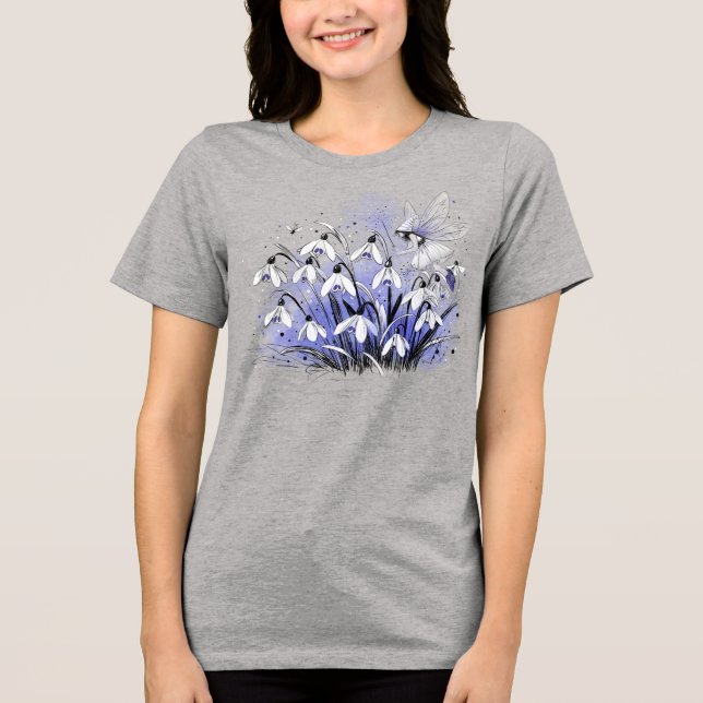 Schneeglöckchen Fee Tri-Blend Shirt (Vorderseite)